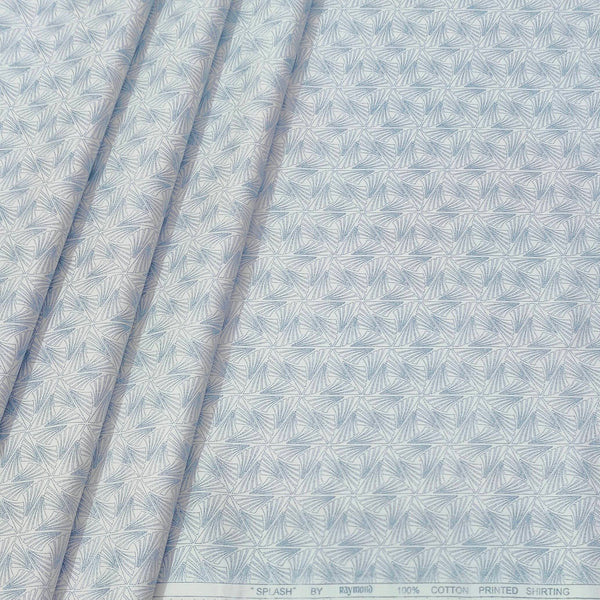 Shirt Fabric Raymond  100% Premium Cotton Printed Colour Light Blue