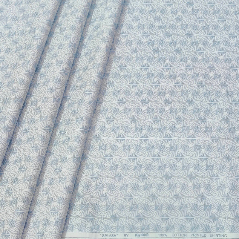 Shirt Fabric Raymond  100% Premium Cotton Printed Colour Light Blue