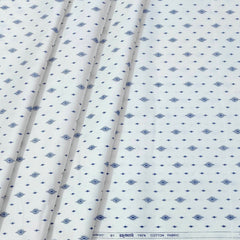 Shirt Fabric Raymond  100% Premium Cotton Printed Colour Blue N White