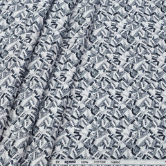 Shirt Fabric Raymond  100% Premium Cotton Printed Colour Black N Light Grey