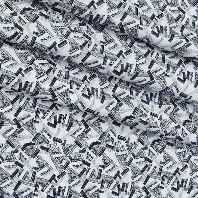 Shirt Fabric Raymond  100% Premium Cotton Printed Colour Black N Light Grey