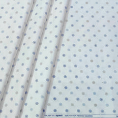 Shirt Fabric Raymond  100% Premium Cotton Printed Colour Blue N White