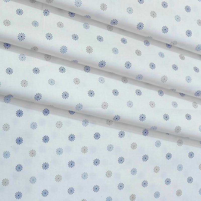 Shirt Fabric Raymond  100% Premium Cotton Printed Colour Blue N White