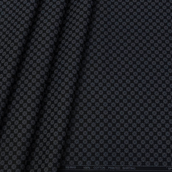 Shirt Fabric Raymond  100% Premium Cotton Printed Colour Black