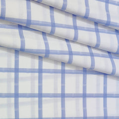Shirt Fabric Raymond  100% Premium Cotton Broad Check Colour Blue N White