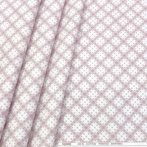 Shirt Fabric Raymond  100% Premium Cotton Printed Colour Rosy Brown