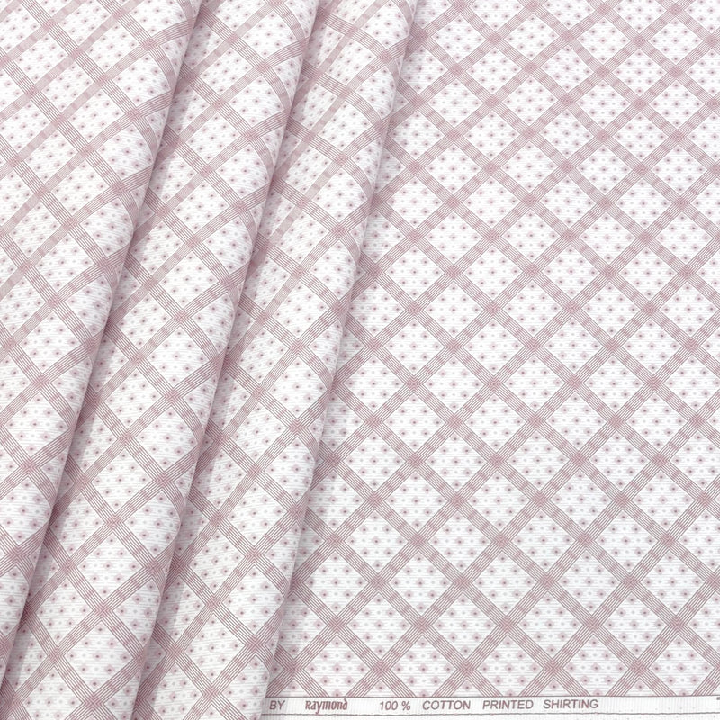 Shirt Fabric Raymond  100% Premium Cotton Printed Colour Rosy Brown