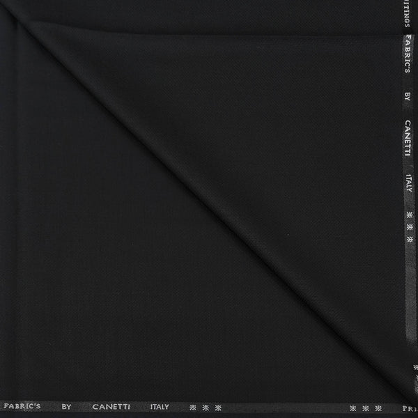 Trouser Fabric Canetti Italy Luxury TR Textured Colour True Black