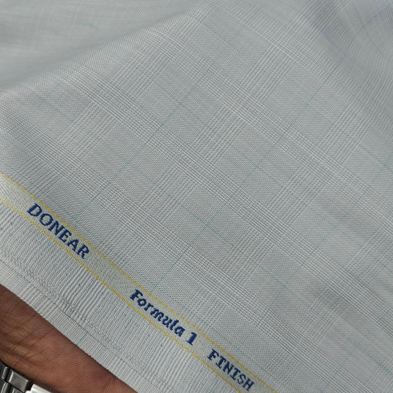 Trouser Fabric Donear Poly Viscose Mild Check Colour Silver