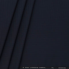 Trouser Fabric Donear 4Way Lycra Premium Small Check Colour Dark Blue