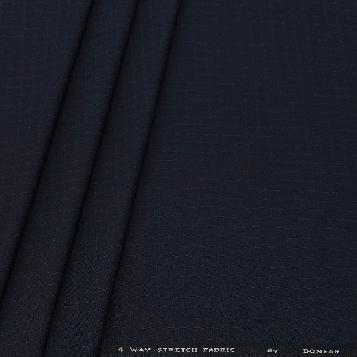 Trouser Fabric Donear 4Way Stretchable Premium Small Check Colour Dark Blue