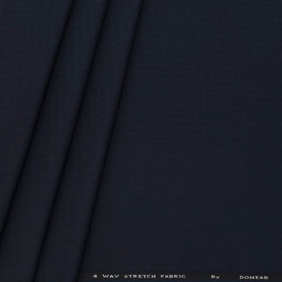 Trouser Fabric Donear 4Way Stretchable Premium Small Check Colour Dark Blue