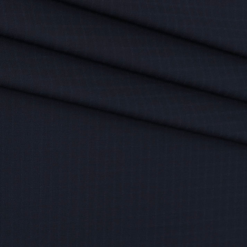 Trouser Fabric Donear 4Way Lycra Premium Small Check Colour Dark Blue