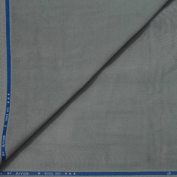 Corduroy Arvind Pure Cotton stretchable Trouser Fabric Colour Silver