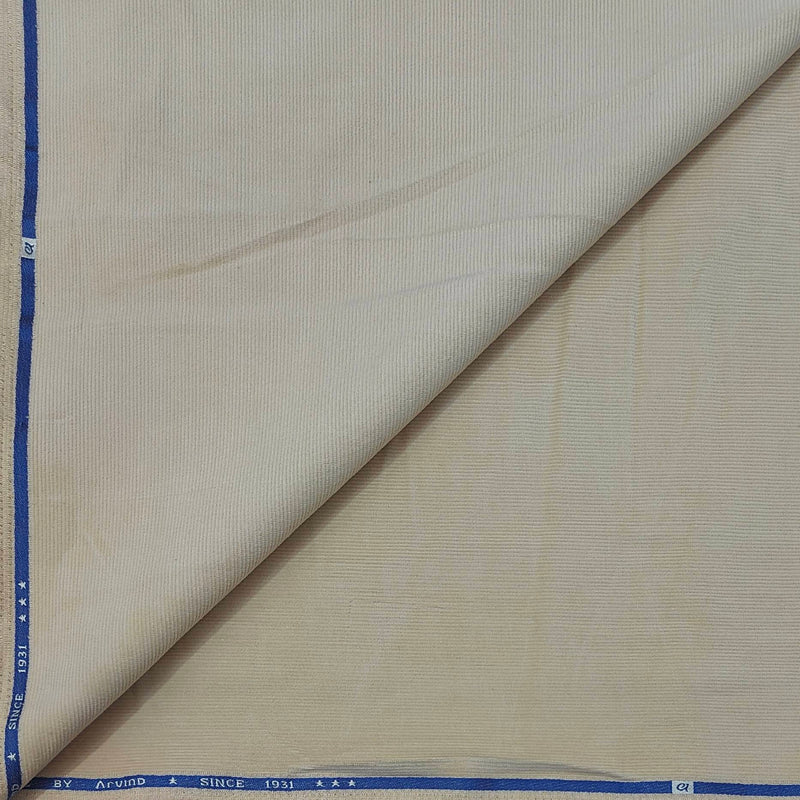 Corduroy Arvind Pure Cotton stretchable Trouser Fabric Colour Ash Brown