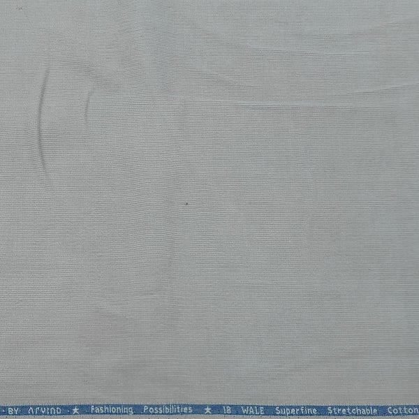 Corduroy Arvind Pure Cotton stretchable Trouser Fabric Colour Silver