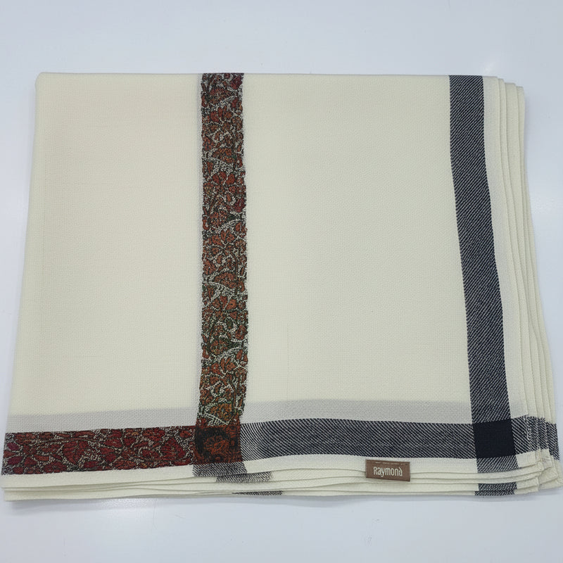 Raymond 100%Wool Shawl Lohi Prakriti Colour Cream