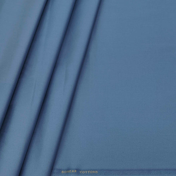 Trouser Fabric Donear LA Finish Lycra Pure Cotton Plain Colour Lapis Blue