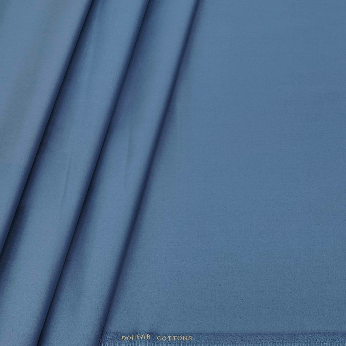 Trouser Fabric Donear LA Finish Lycra Pure Cotton Plain Colour Lapis Blue