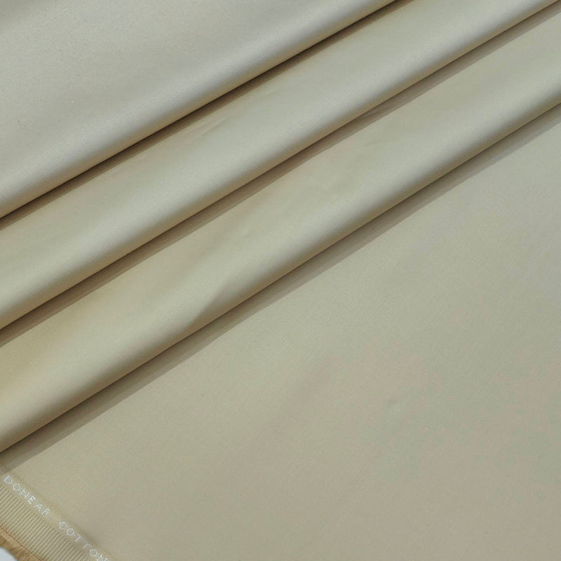 Trouser Fabric Donear LA Finish Lycra Pure Cotton Plain Colour Latte Brown