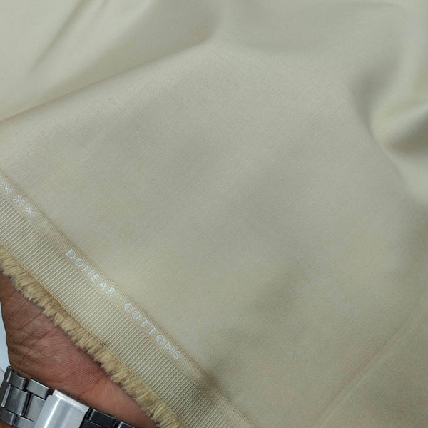 Trouser Fabric Donear LA Finish Lycra Pure Cotton Plain Colour Latte Brown
