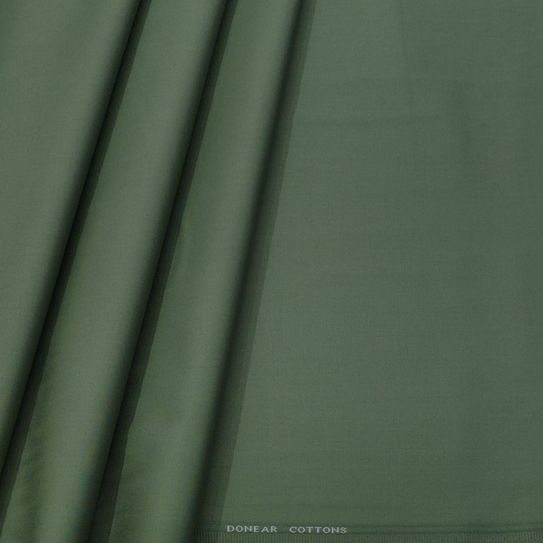 Trouser Fabric Donear Pure Cotton Stretchable Plain Colour Basil Green ...