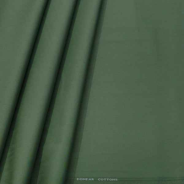 Trouser Fabric Donear Pure Cotton Stretchable Plain Colour Basil Green