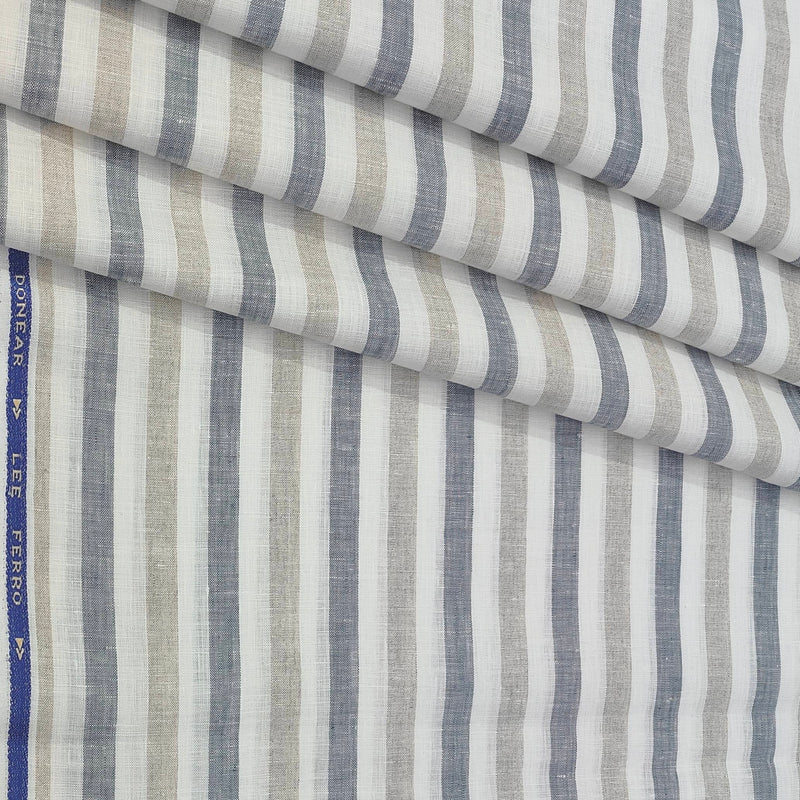 Shirt Fabric Donear 100% Linen 60Lea Patta Lining Colour Grey N Brown