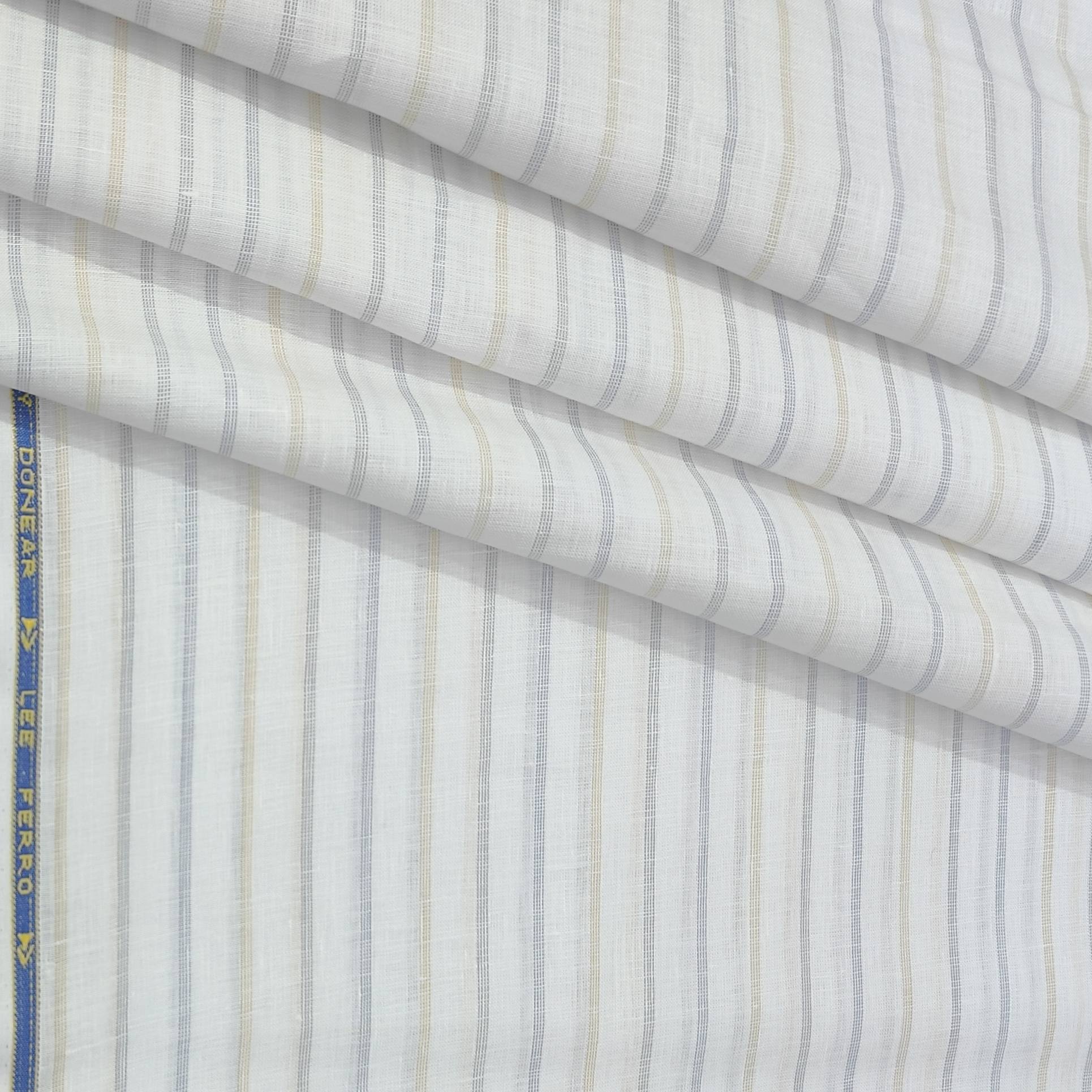 Shirt Fabric Donear 100% Premium Linen 60Lea Broad Lining Colour Blue ...