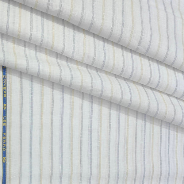 Shirt Fabric Donear 100% Linen 60Lea Broad Lining Colour Blue,Brown N White