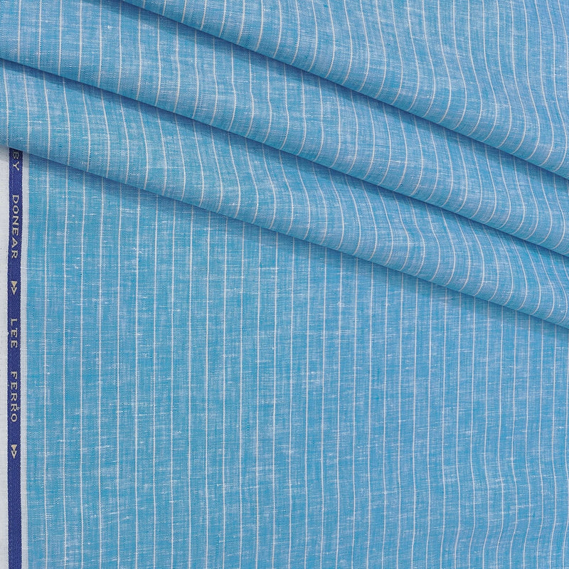Shirt Fabric Donear 100% Linen 60Lea Lining Colour Ocean Blue