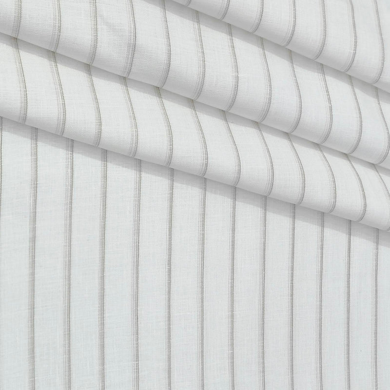 Shirt Fabric Donear 100% Linen 60Lea Broad Lining Colour White N Brown