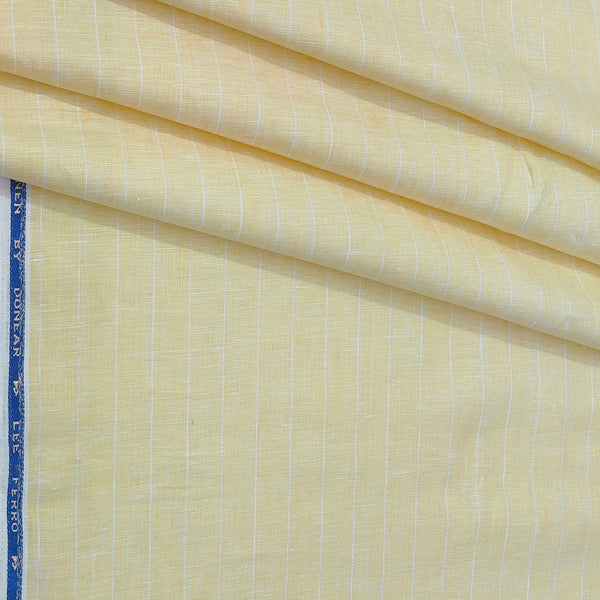 Shirt Fabric Donear 100%  Linen 60Lea Broad Lining Colour Light Yellow
