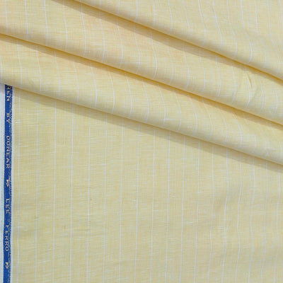 Shirt Fabric Donear 100% Premium Linen 60Lea Broad Lining Colour Light Yellow