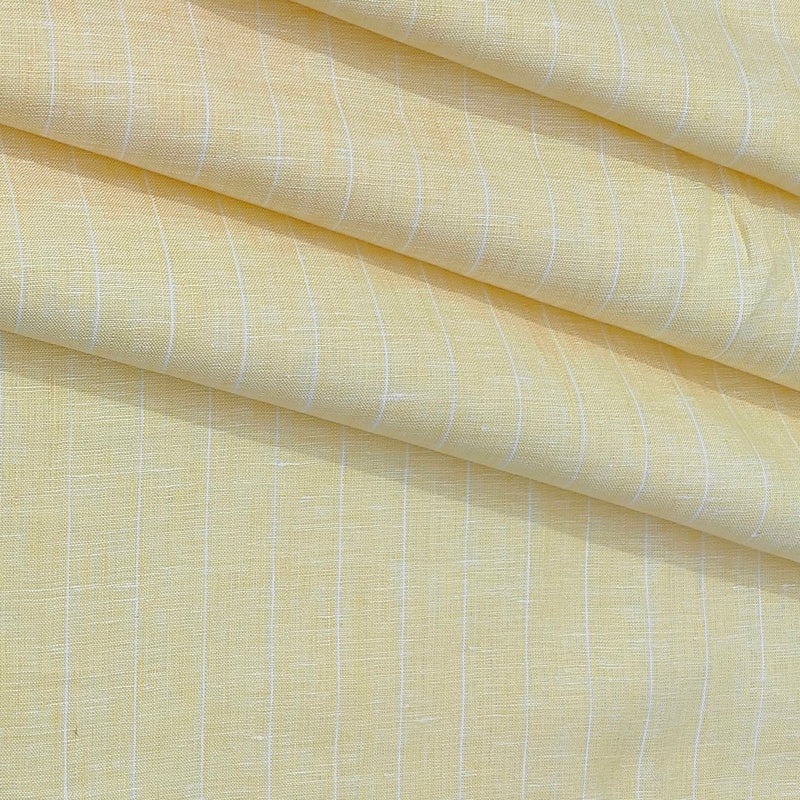 Shirt Fabric Donear 100%  Linen 60Lea Broad Lining Colour Light Yellow