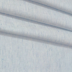 Shirt Fabric Donear 100% Linen 60Lea Pin Lining Colour White N Blue