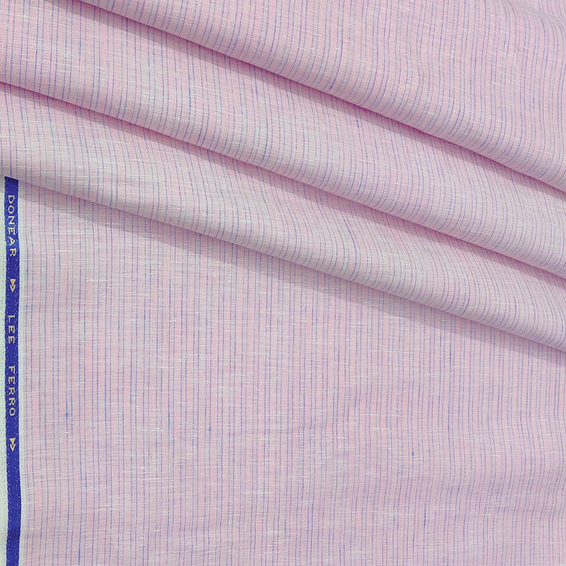 Shirt Fabric Donear 100% Linen 60Lea Pin Lining Colour Pink N Blue