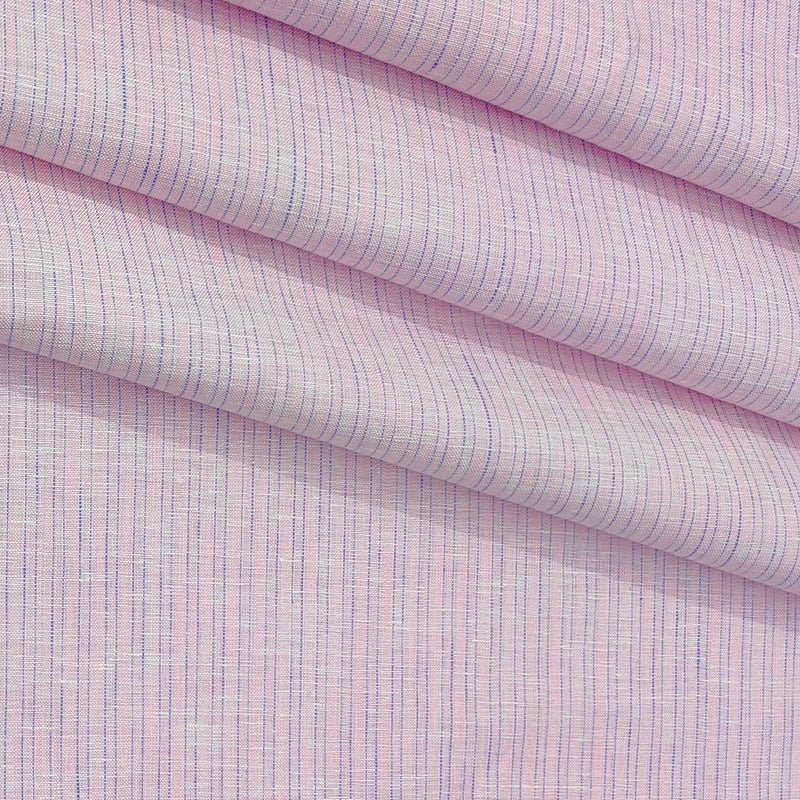 Shirt Fabric Donear 100% Linen 60Lea Pin Lining Colour Pink N Blue