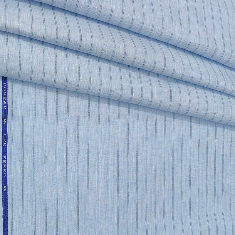 Shirt Fabric Donear 100% Linen 60Lea Broad Lining Colour Sky Blue