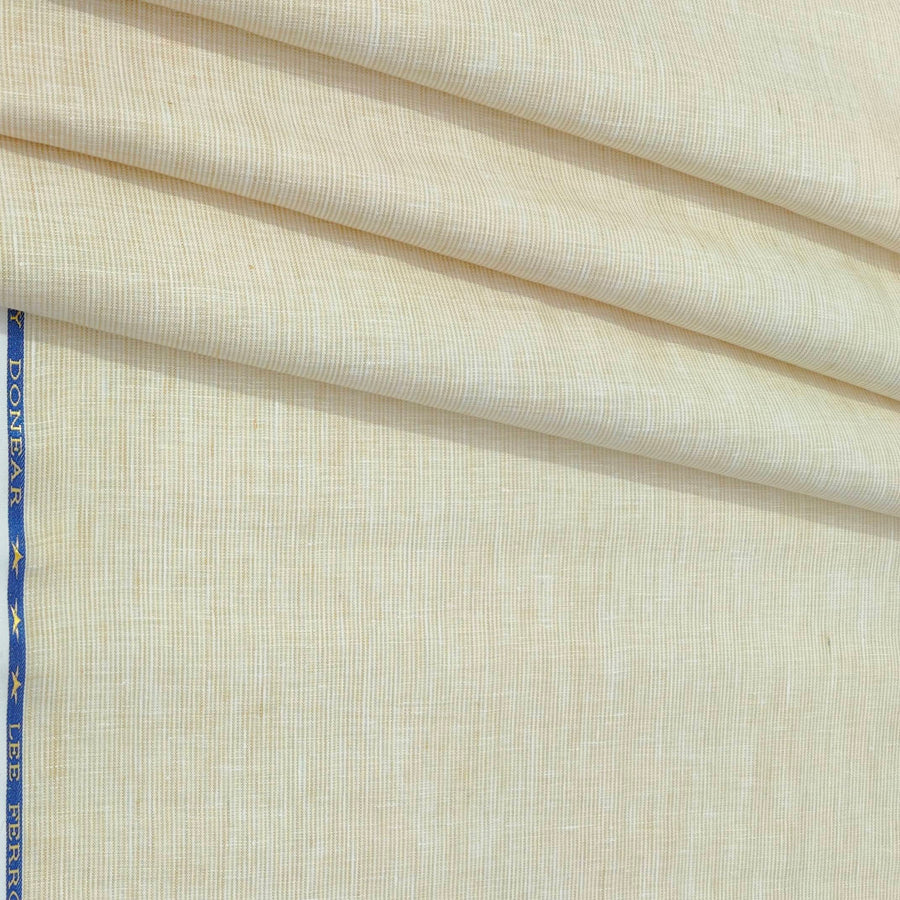 Shirt Fabric Donear 100% Premium Linen 60Lea Pin Lining Colour Beige