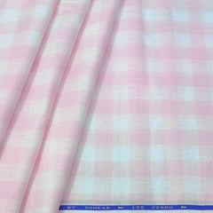 Shirt Fabric Donear 100% Linen 60Lea Broad Check Colour Pink
