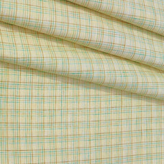 Shirt Fabric Donear 100% Linen 60Lea Check Colour Butter Yellow N Green