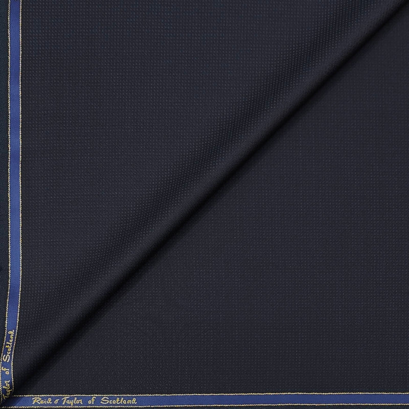 Trouser Fabric Reid & Taylor Super 120s 45% Wool Blended Dotted Color Wavy Blue