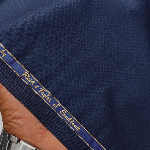 Trouser Fabric Reid & Taylor Super Fine 120s 45% Wool Blended Dotted Color Blue