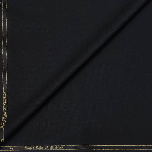 Trouser Fabric Reid & Taylor Super 110s Stretchable 60% Wool Blended Self Texture Color Black
