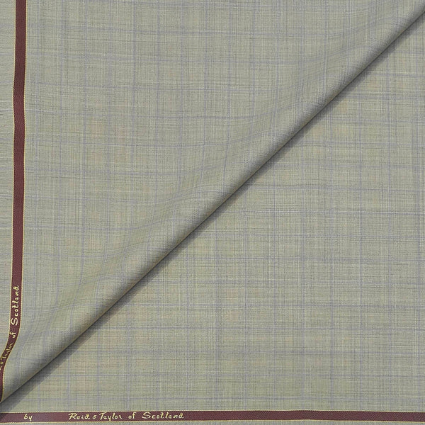 Trouser Fabric Reid & Taylor  Super 100s 50%Wool Check Color Light Brown
