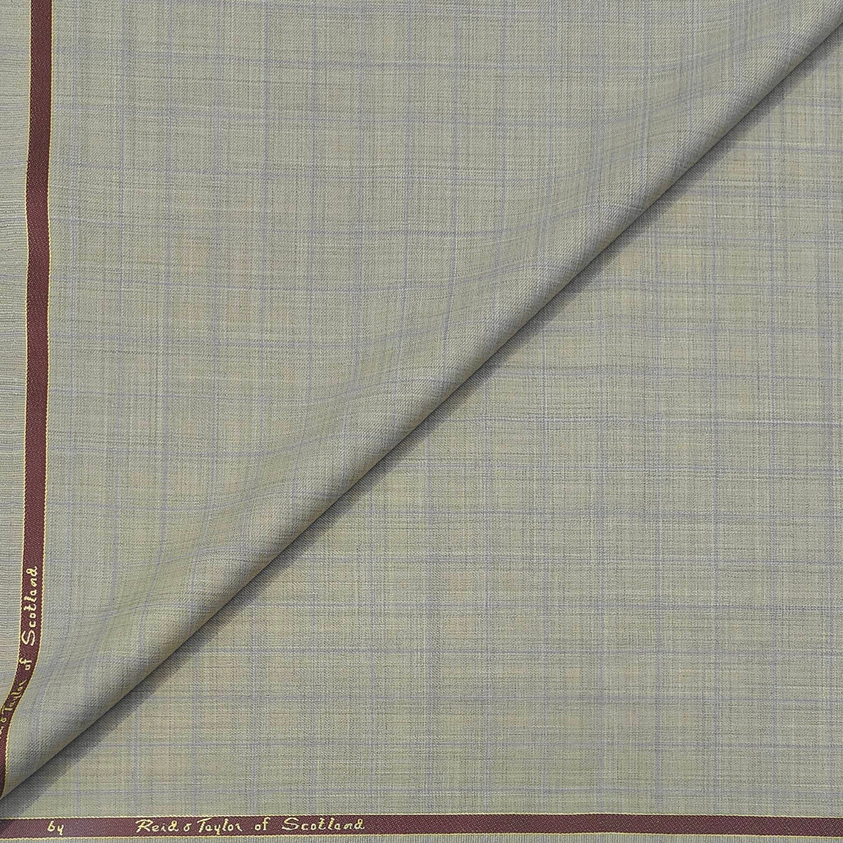 Trouser Fabric Reid & Taylor  Super 100s 50%Wool Check Color Light Brown