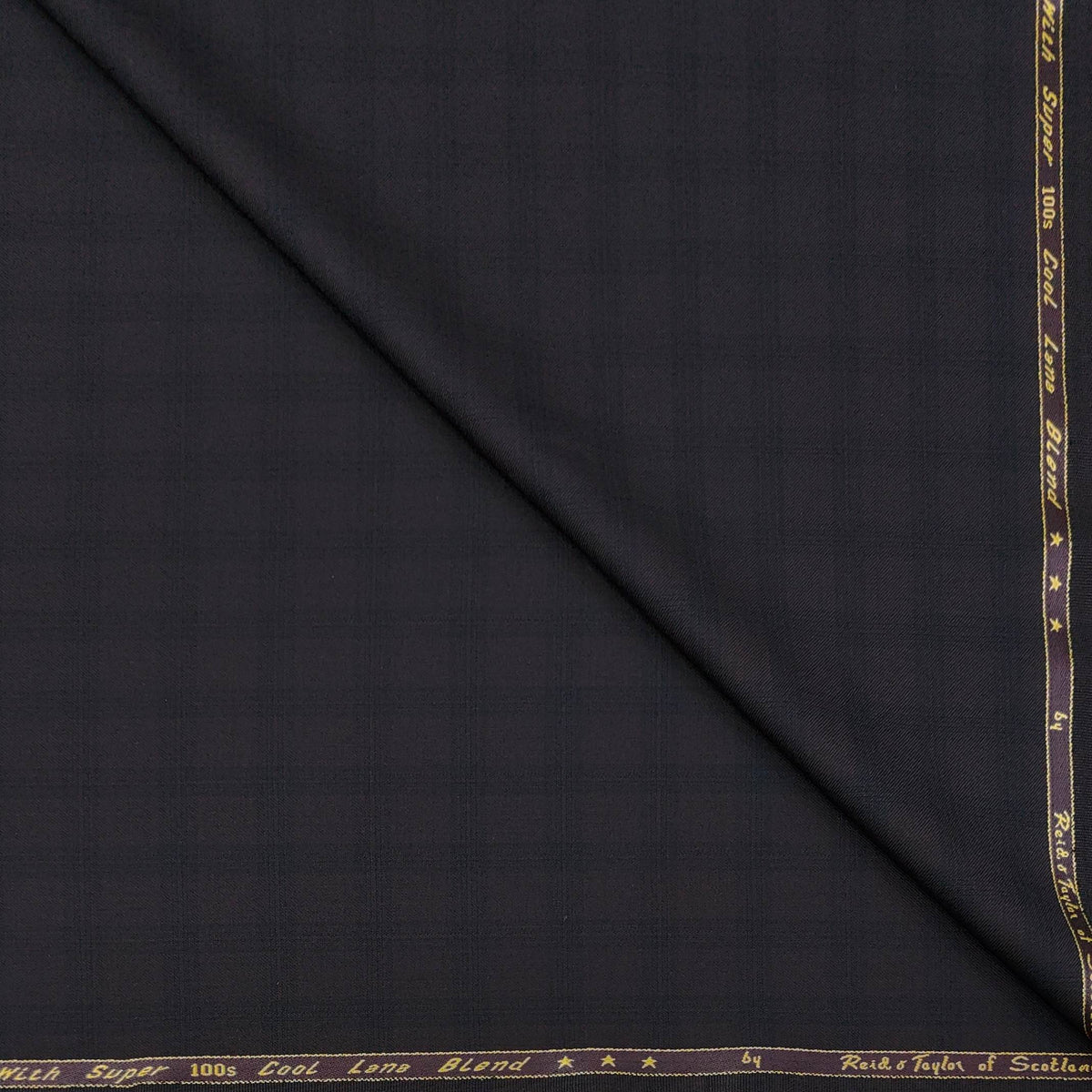 Trouser Fabric Reid & Taylor  Super 100s 50%Wool Check Color Dull Wine