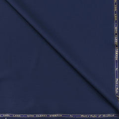 Trouser Fabric eid & Taylor Super 110s Stretchable 60% Wool Plain Color Blue