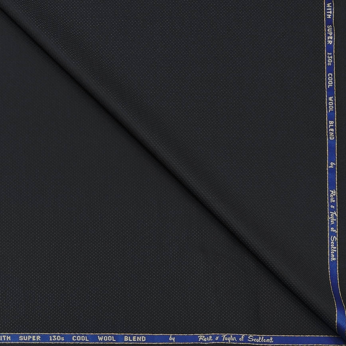 Trouser Fabric Reid & Taylor Super 130s 30%Wool Blended Dobby Color Black